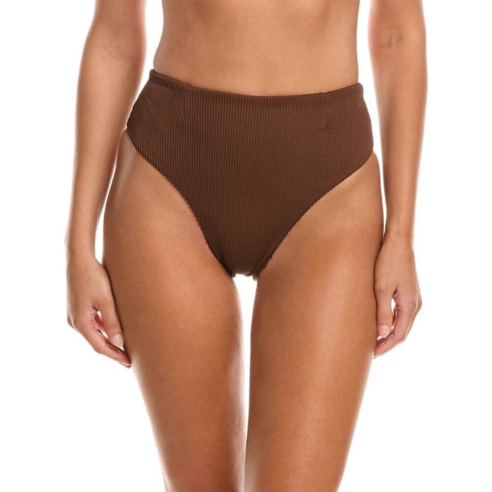Haight Womens  Ribbed Classic Hotpant Bikini Bottom, Brown